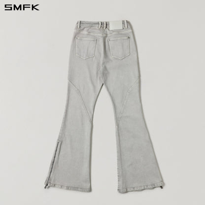 SMFK Mirage Siren Flared Denim Pants Garment Dye Vanish White
