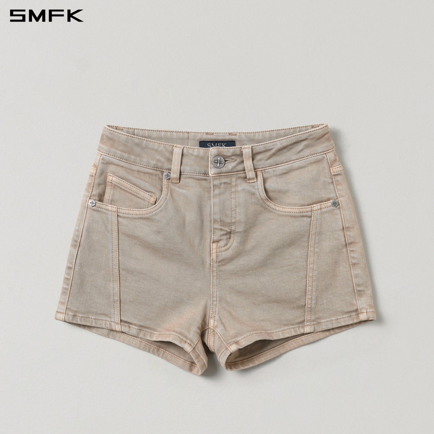 SMFK Vintage Vanish Skinny Denim Shorts Garment Dye Fresh Skin