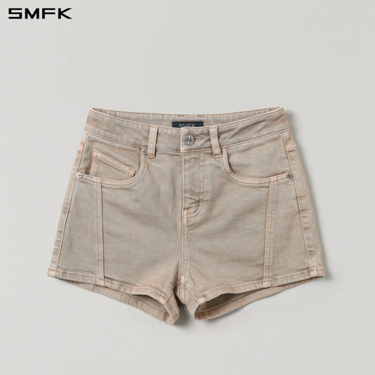 SMFK Vintage Vanish Skinny Denim Shorts Garment Dye Fresh Skin