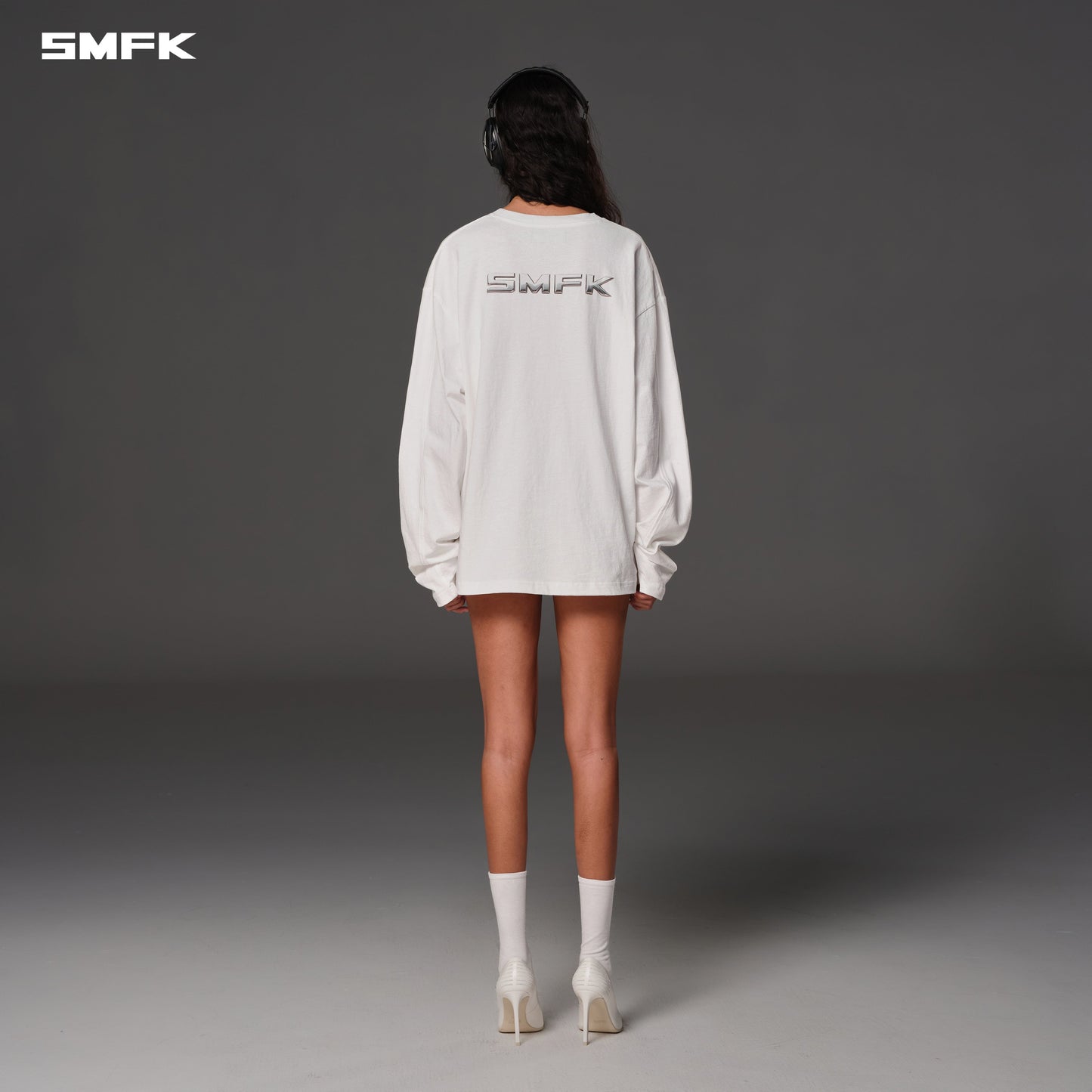 SMFK Vintage Vanish Skinny Denim Shorts Garment Dye Vanish White