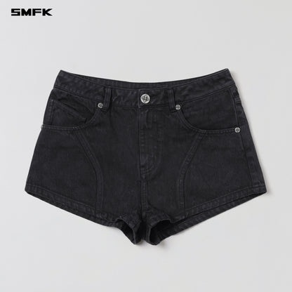 SMFK Vintage Vanish Denim Shorts Garment Dye Vanish Black