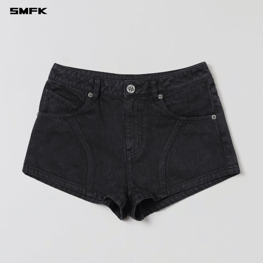 SMFK Vintage Vanish Denim Shorts Garment Dye Vanish Black