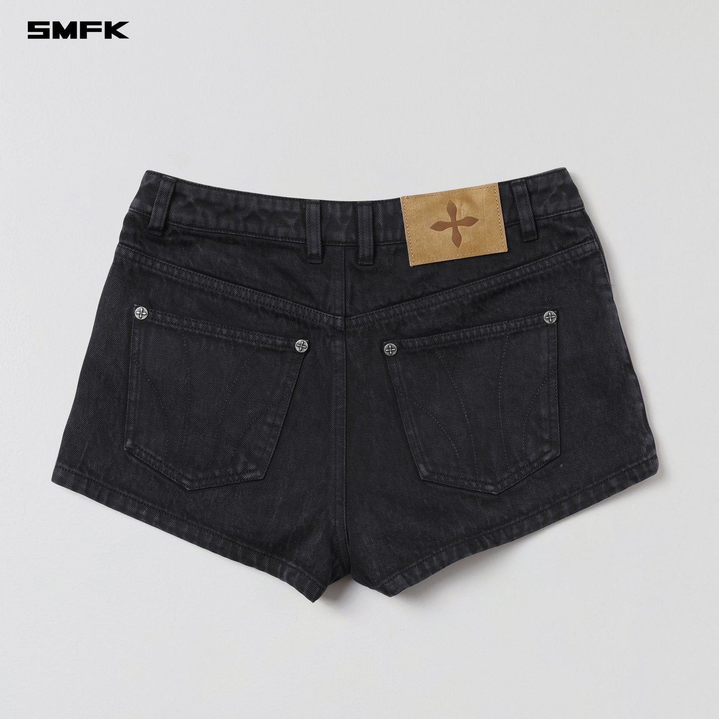 SMFK Vintage Vanish Denim Shorts Garment Dye Vanish Black