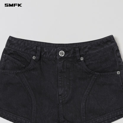 SMFK Vintage Vanish Denim Shorts Garment Dye Vanish Black