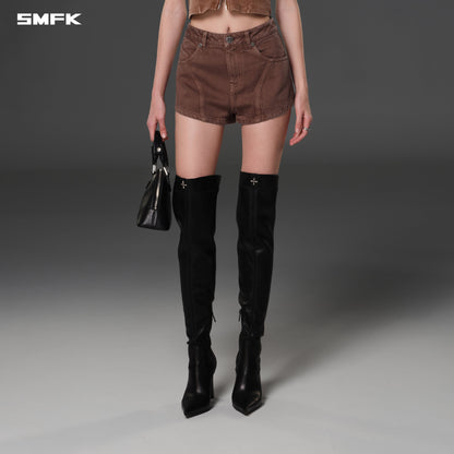 SMFK Vintage Vanish Denim Shorts Garment Dye Vanish Brown