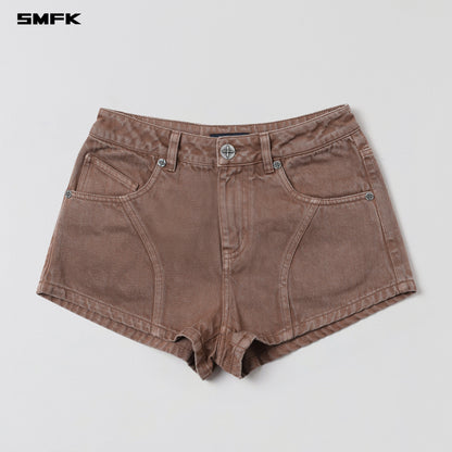 SMFK Vintage Vanish Denim Shorts Garment Dye Vanish Brown