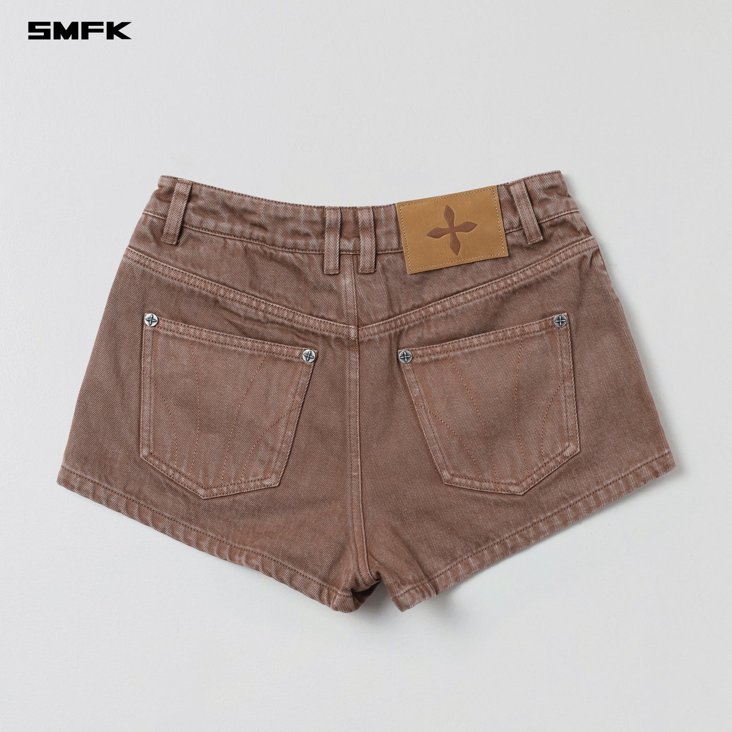 SMFK Vintage Vanish Denim Shorts Garment Dye Vanish Brown