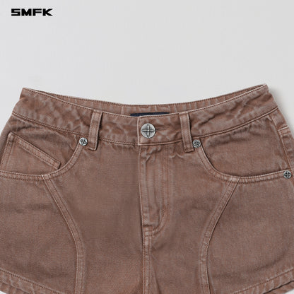 SMFK Vintage Vanish Denim Shorts Garment Dye Vanish Brown