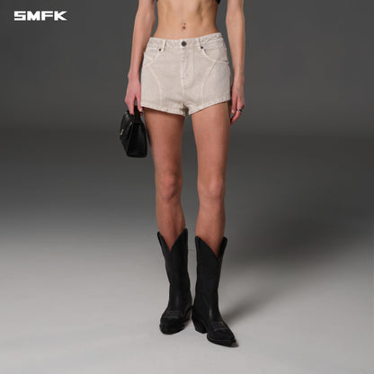 SMFK Vintage Vanish Denim Shorts Garment Dye Vanish White