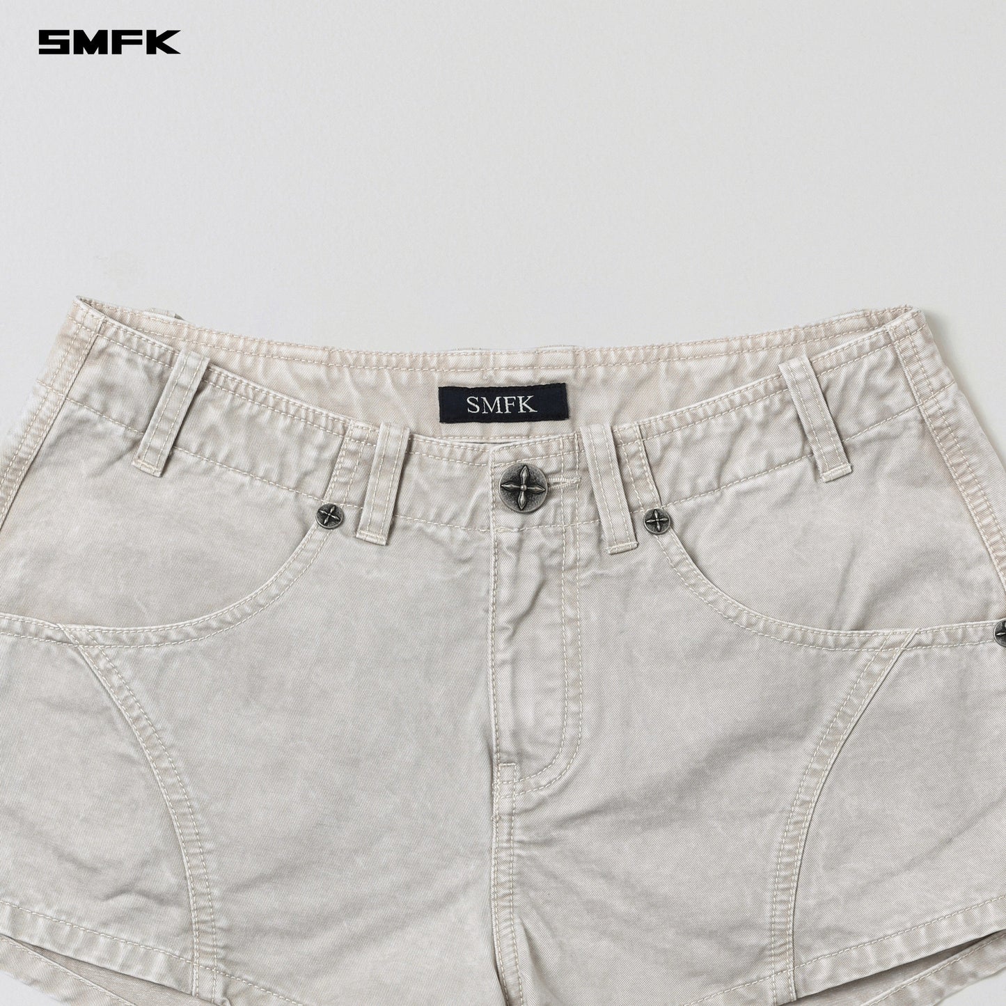SMFK Vanish Cargo Shorts Garment Dye Vanish White