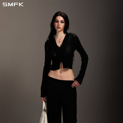SMFK Myth Seer Strt Knit Pants Tencel+Silk Wild Black