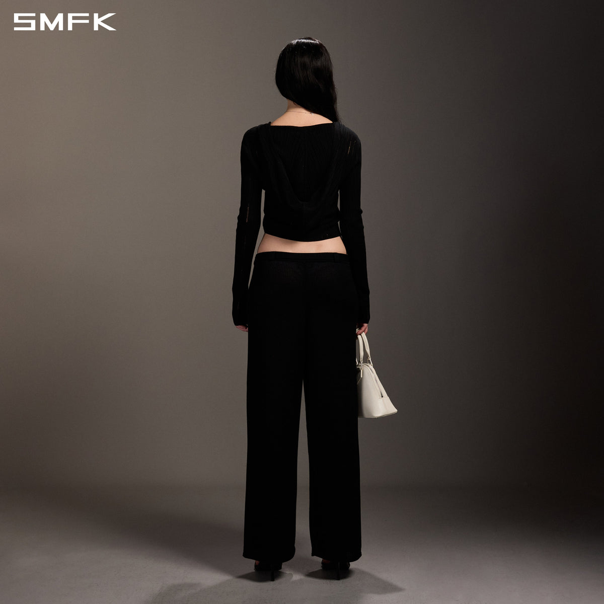 SMFK Myth Seer Strt Knit Pants Tencel+Silk Wild Black