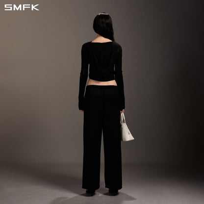 SMFK Myth Seer Strt Knit Pants Tencel+Silk Wild Black