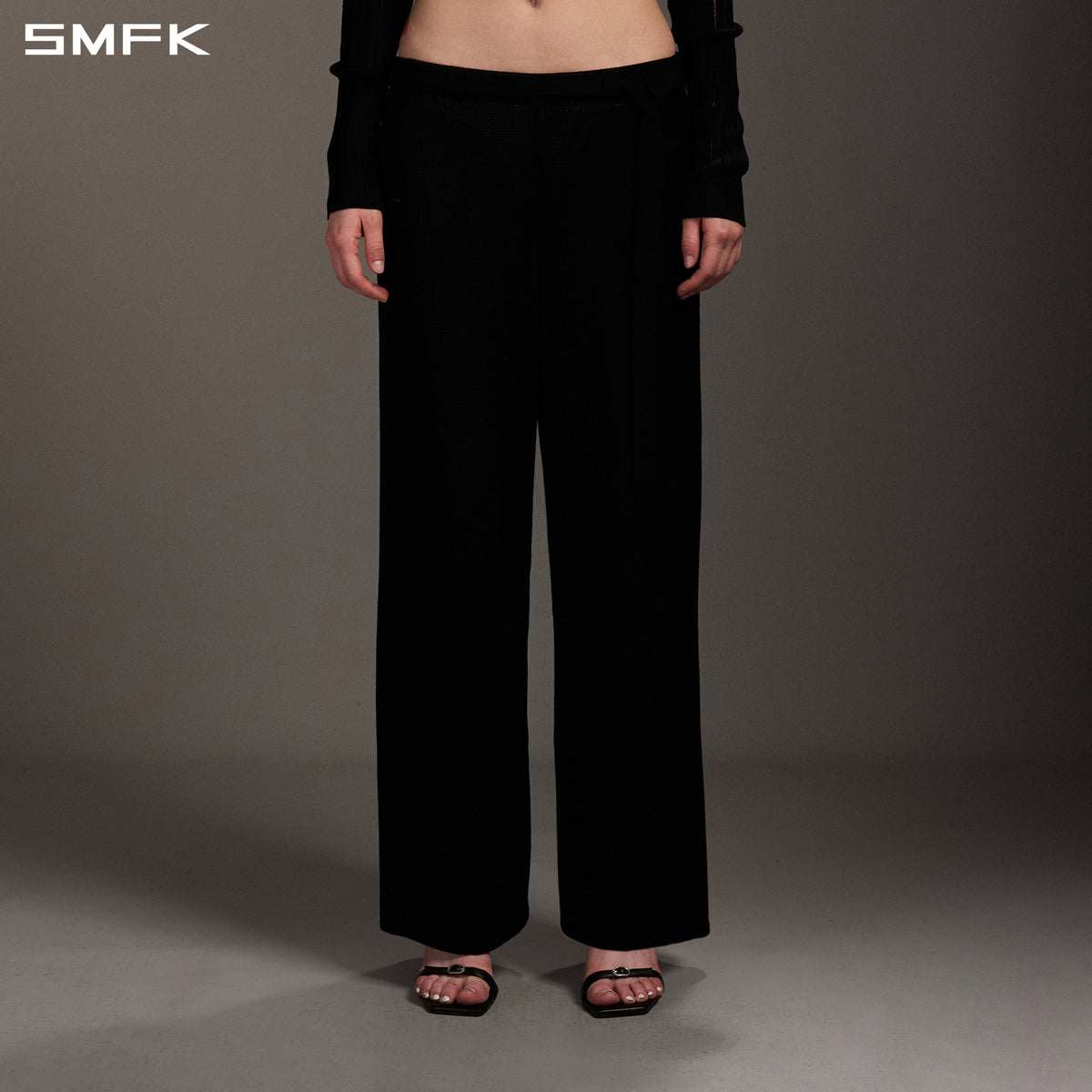 SMFK Myth Seer Strt Knit Pants Tencel+Silk Wild Black