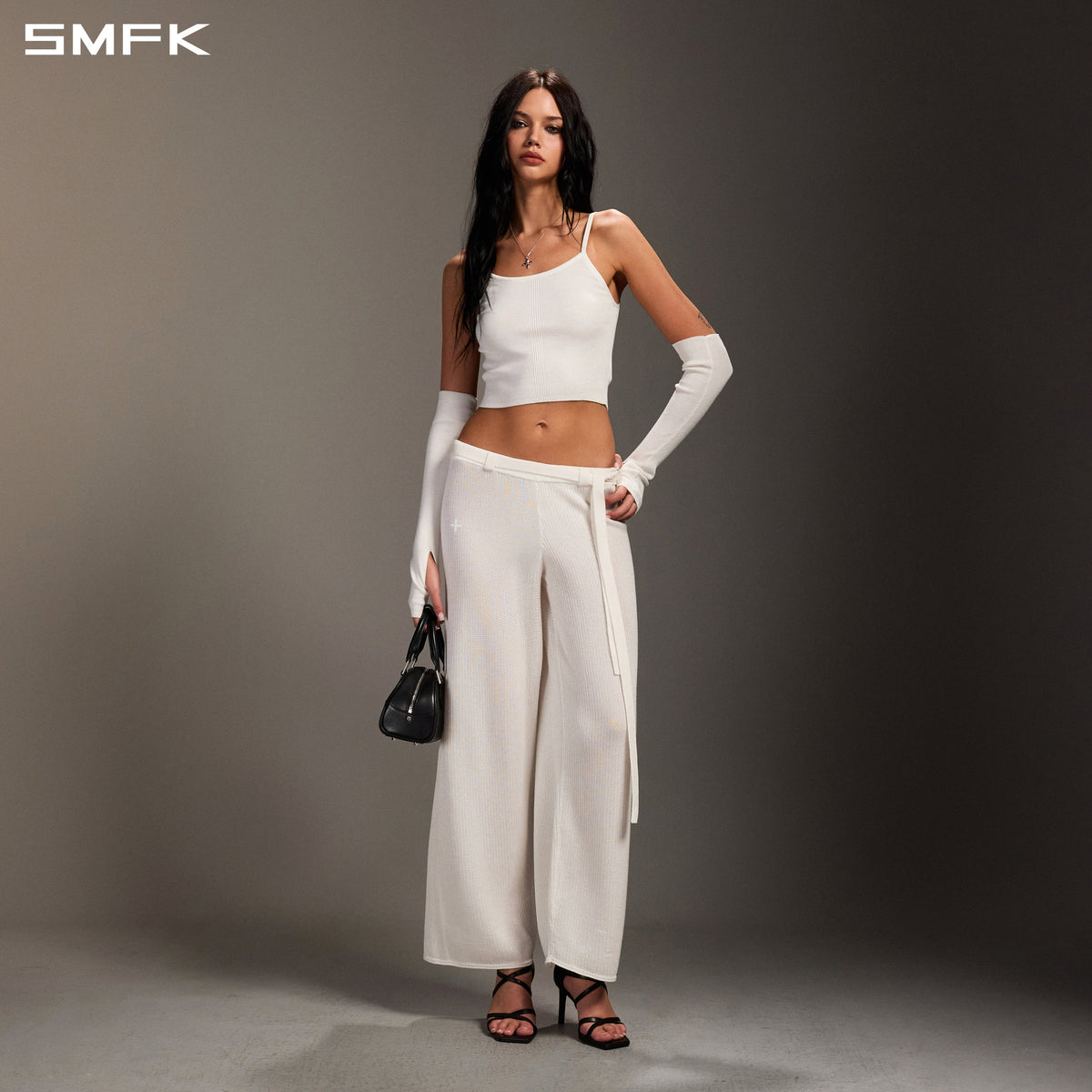 SMFK Myth Seer Strt Knit Pants Tencel+Silk Cloud White
