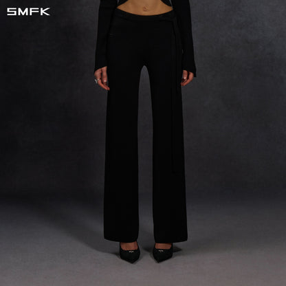 SMFK Myth Siren Evening Flared Knit Pants Lenzing Tencel+Silk+Cotton Wild Black
