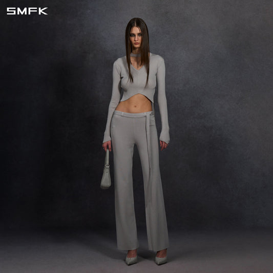 SMFK Myth Siren Evening Flared Knit Pants Lenzing Tencel+Silk+Cotton Glacier Grey