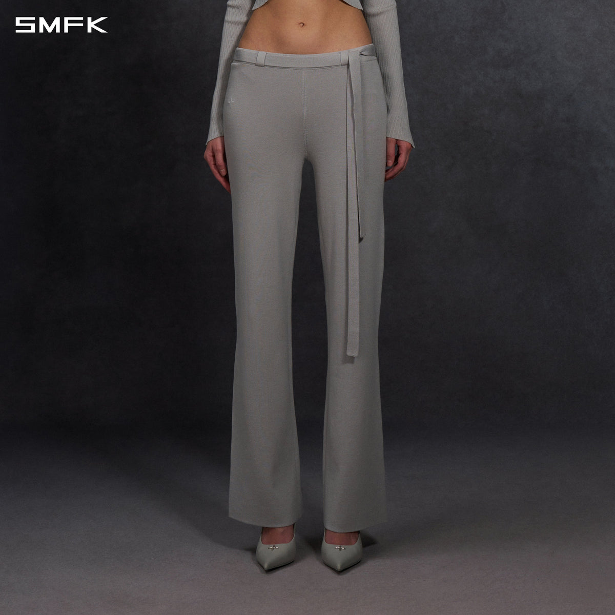 SMFK Myth Siren Evening Flared Knit Pants Lenzing Tencel+Silk+Cotton Glacier Grey