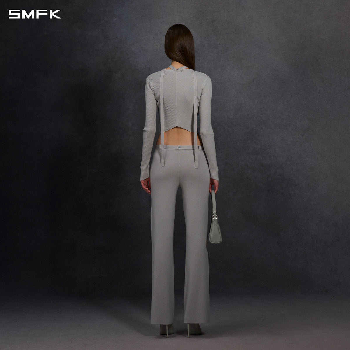 SMFK Myth Siren Evening Flared Knit Pants Lenzing Tencel+Silk+Cotton Glacier Grey