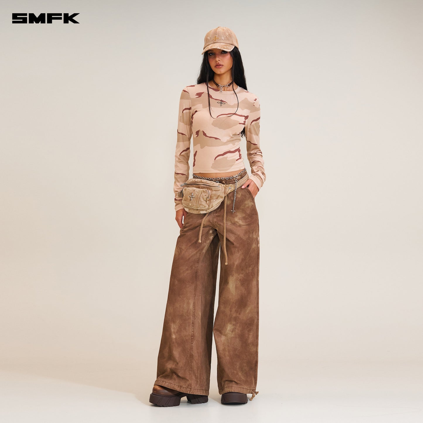 SMFK Rage Wild Origin Handcraft Tower Sports Cargo Pants Wild Horse Brown