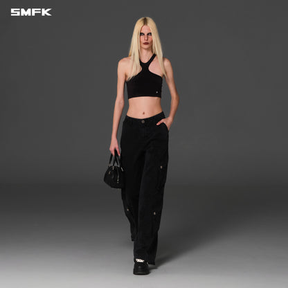 SMFK Mirage Vanish Loose Cargo Garment Dye Vanish Black