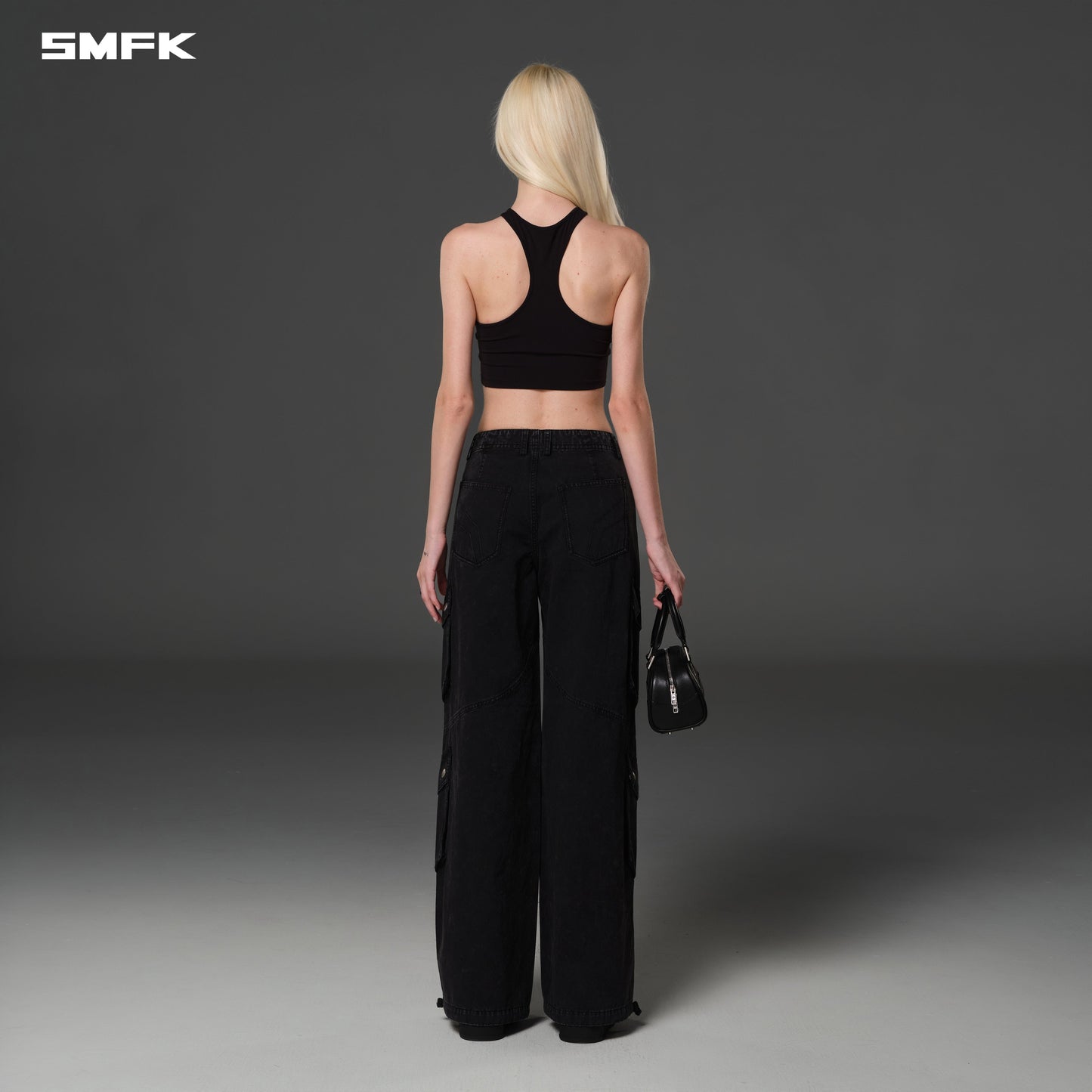 SMFK Mirage Vanish Loose Cargo Garment Dye Vanish Black