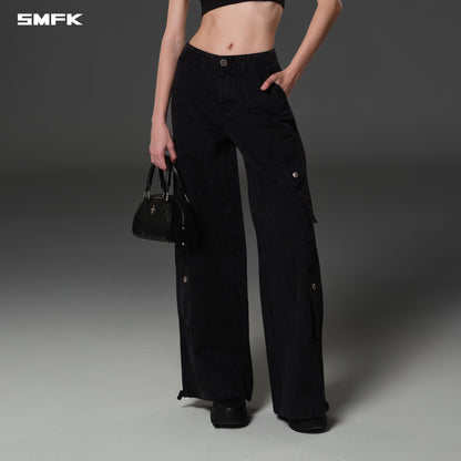 SMFK Mirage Vanish Loose Cargo Garment Dye Vanish Black
