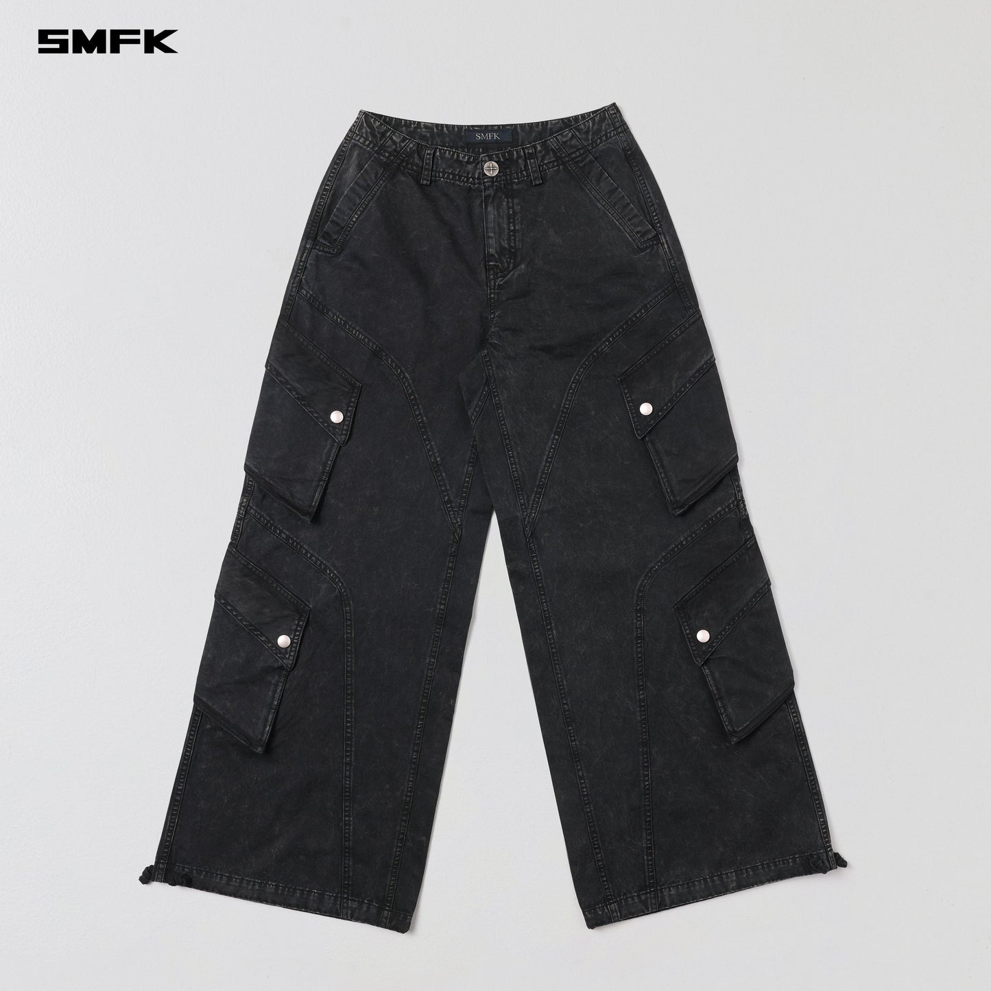 SMFK Mirage Vanish Loose Cargo Garment Dye Vanish Black