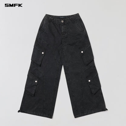 SMFK Mirage Vanish Loose Cargo Garment Dye Vanish Black