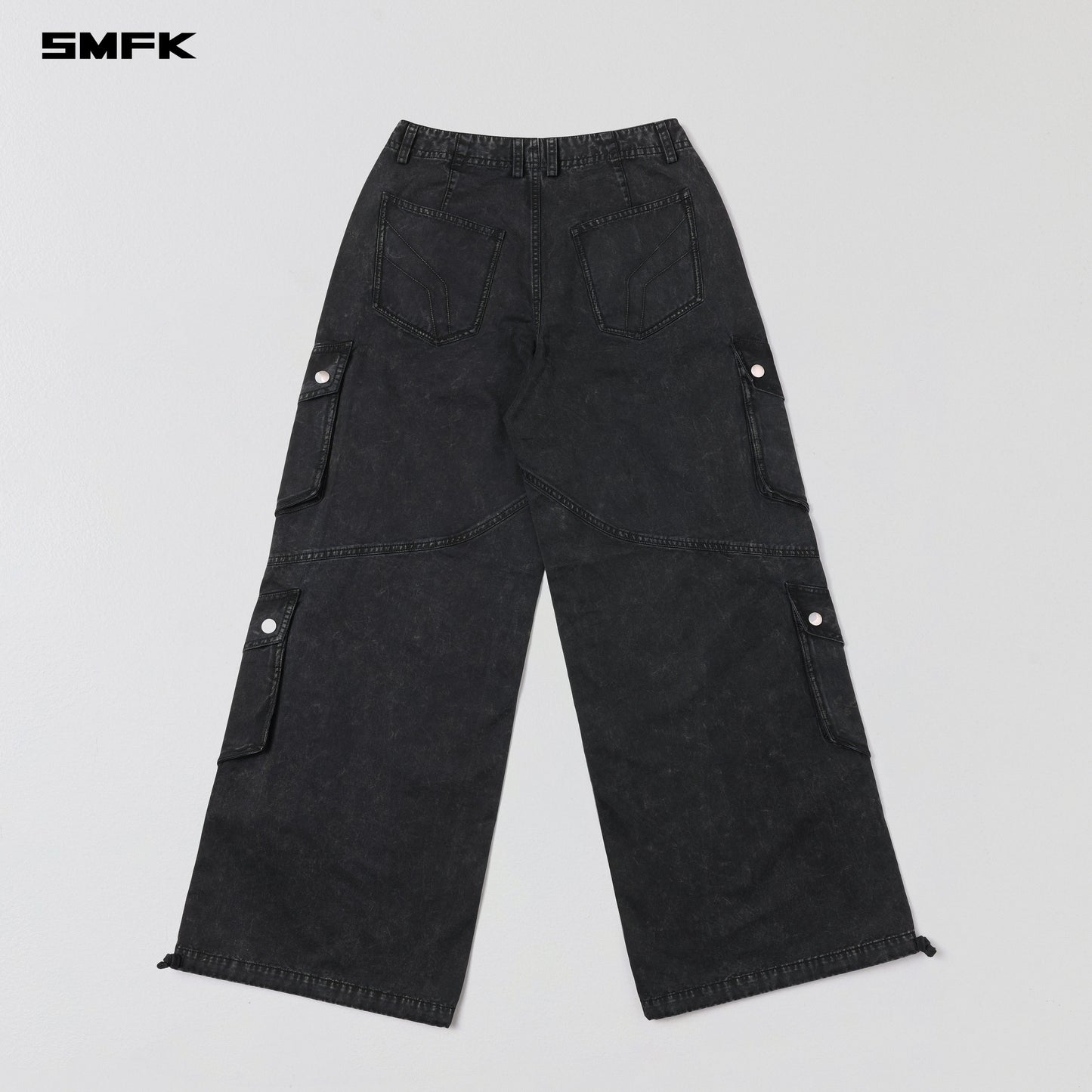 SMFK Mirage Vanish Loose Cargo Garment Dye Vanish Black