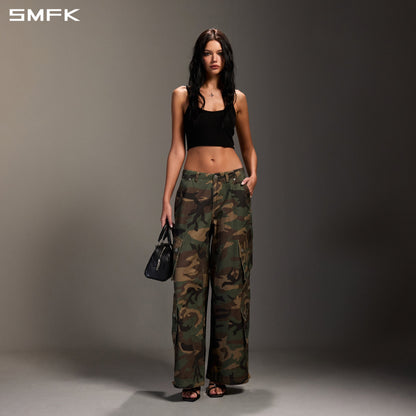 SMFK Mirage Vanish Loose Cargo Garment Dye Green Camouflage