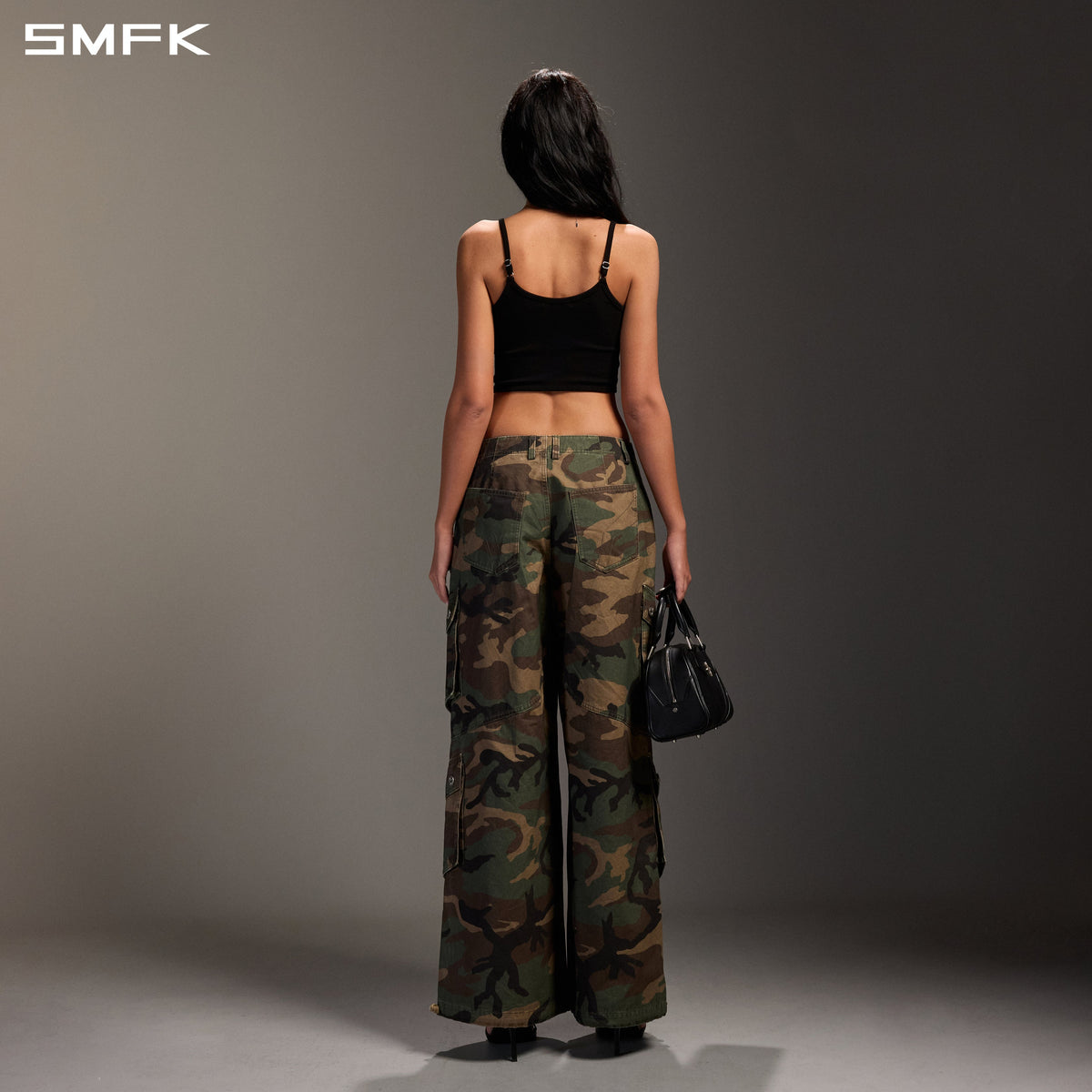 SMFK Mirage Vanish Loose Cargo Garment Dye Green Camouflage