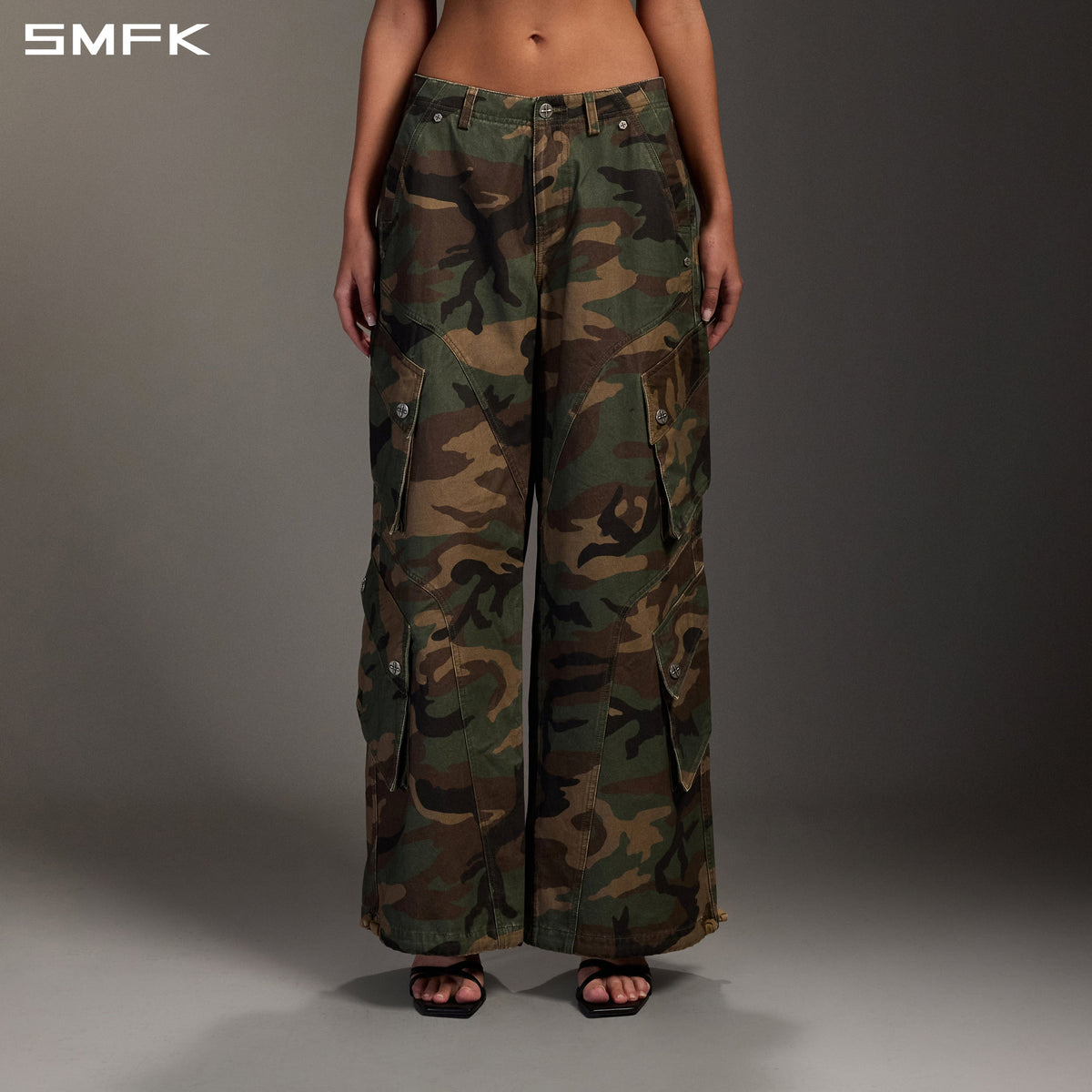 SMFK Mirage Vanish Loose Cargo Garment Dye Green Camouflage
