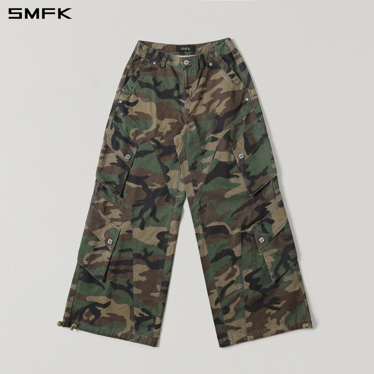SMFK Mirage Vanish Loose Cargo Garment Dye Green Camouflage
