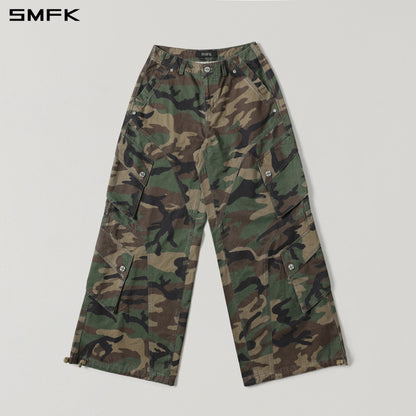 SMFK Mirage Vanish Loose Cargo Garment Dye Green Camouflage