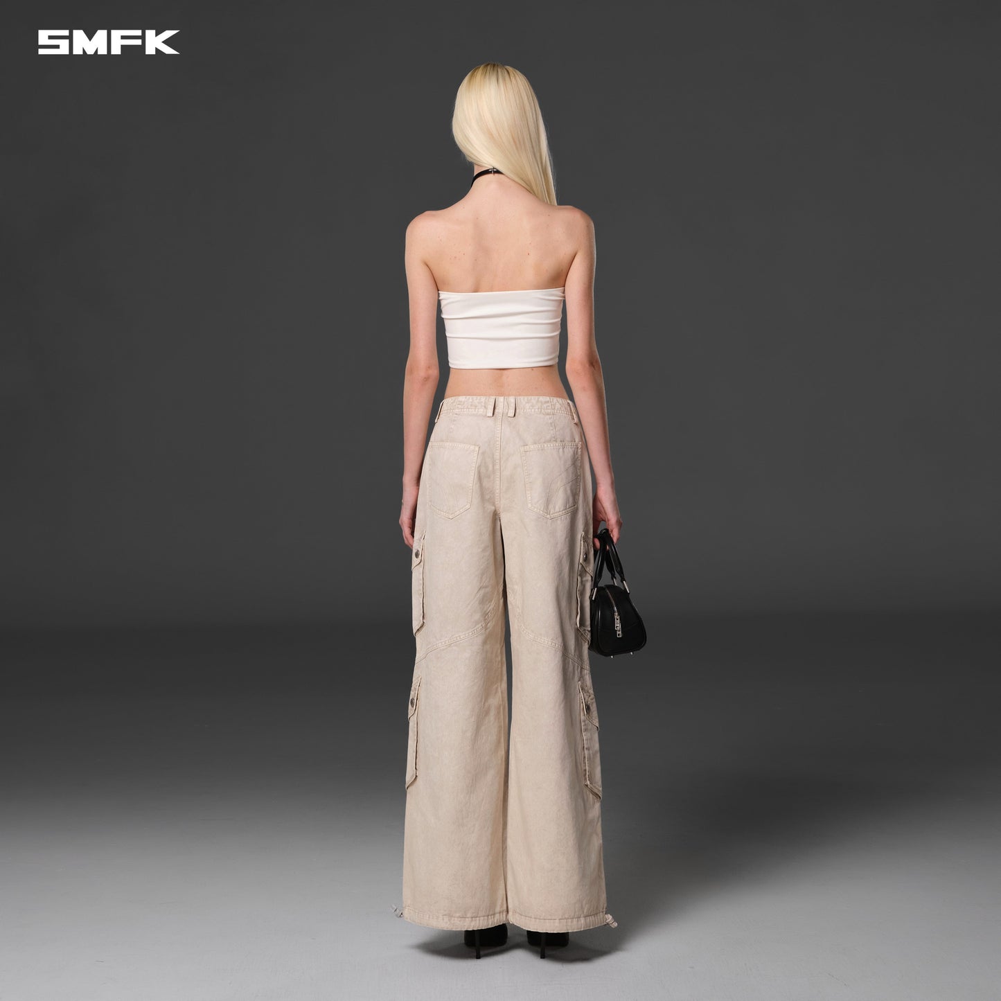 SMFK Mirage Vanish Loose Cargo Garment Dye Vanish White