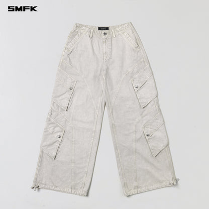 SMFK Mirage Vanish Loose Cargo Garment Dye Vanish White