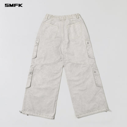 SMFK Mirage Vanish Loose Cargo Garment Dye Vanish White