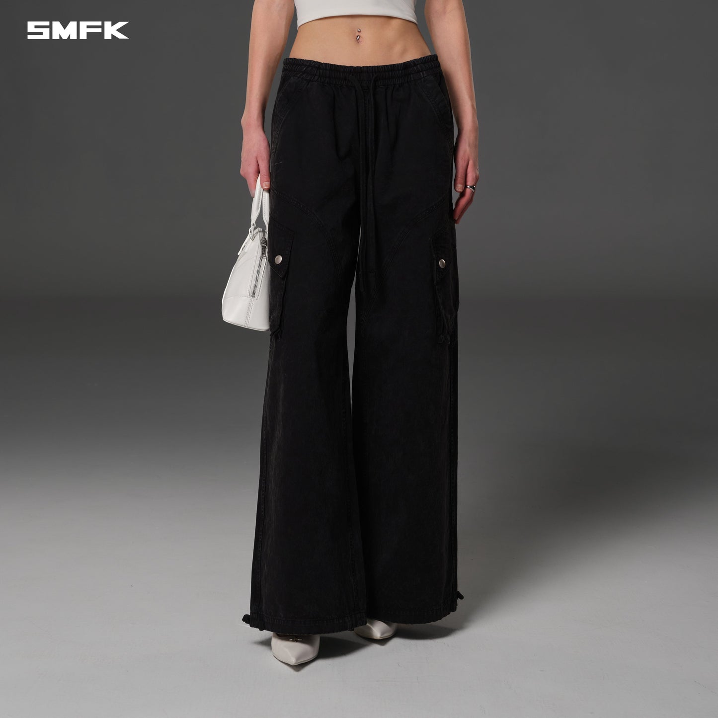 SMFK Mirage Vanish Loose Sports Cargo Garment Dye Vanish Black