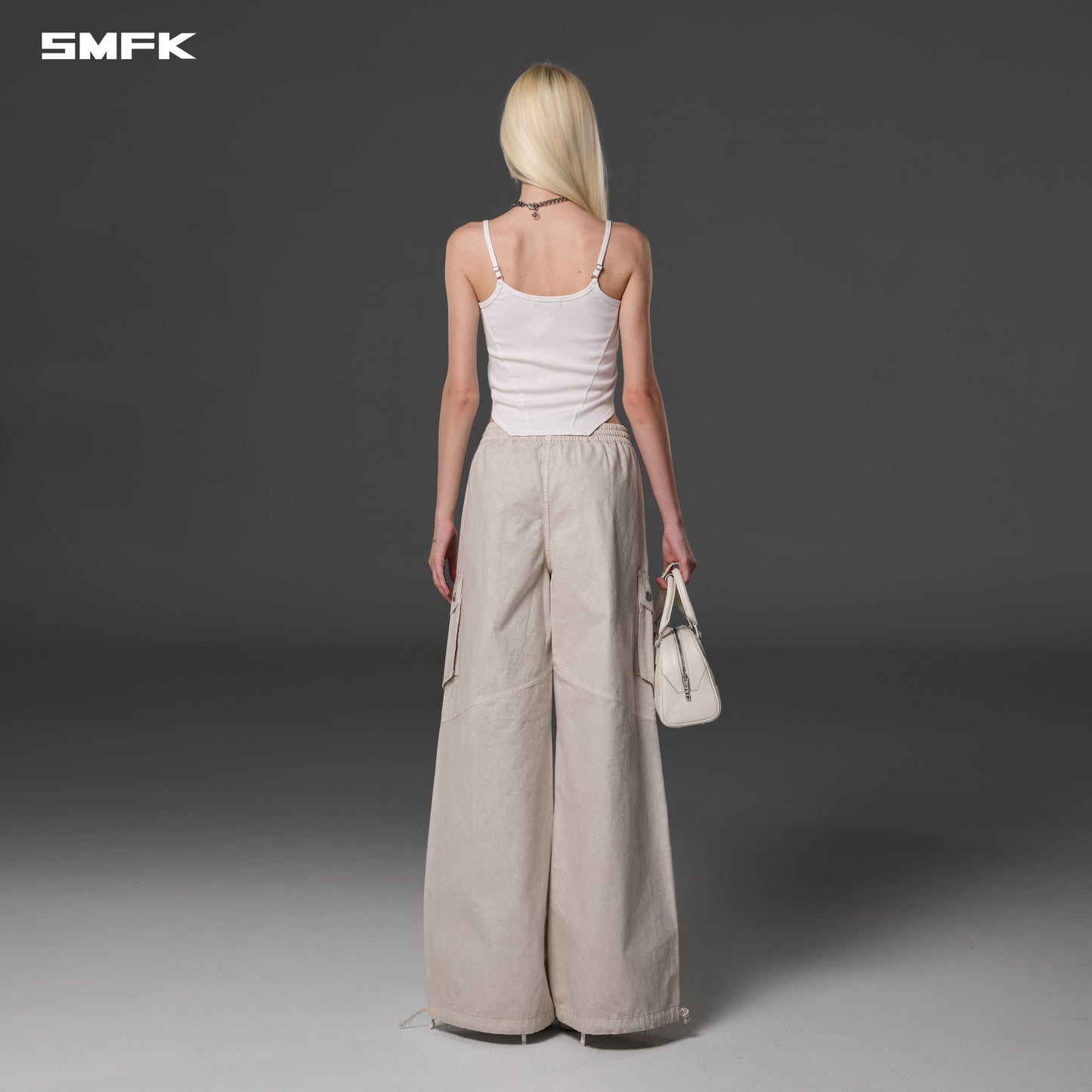 SMFK Mirage Vanish Loose Sports Cargo Garment Dye Vanish White