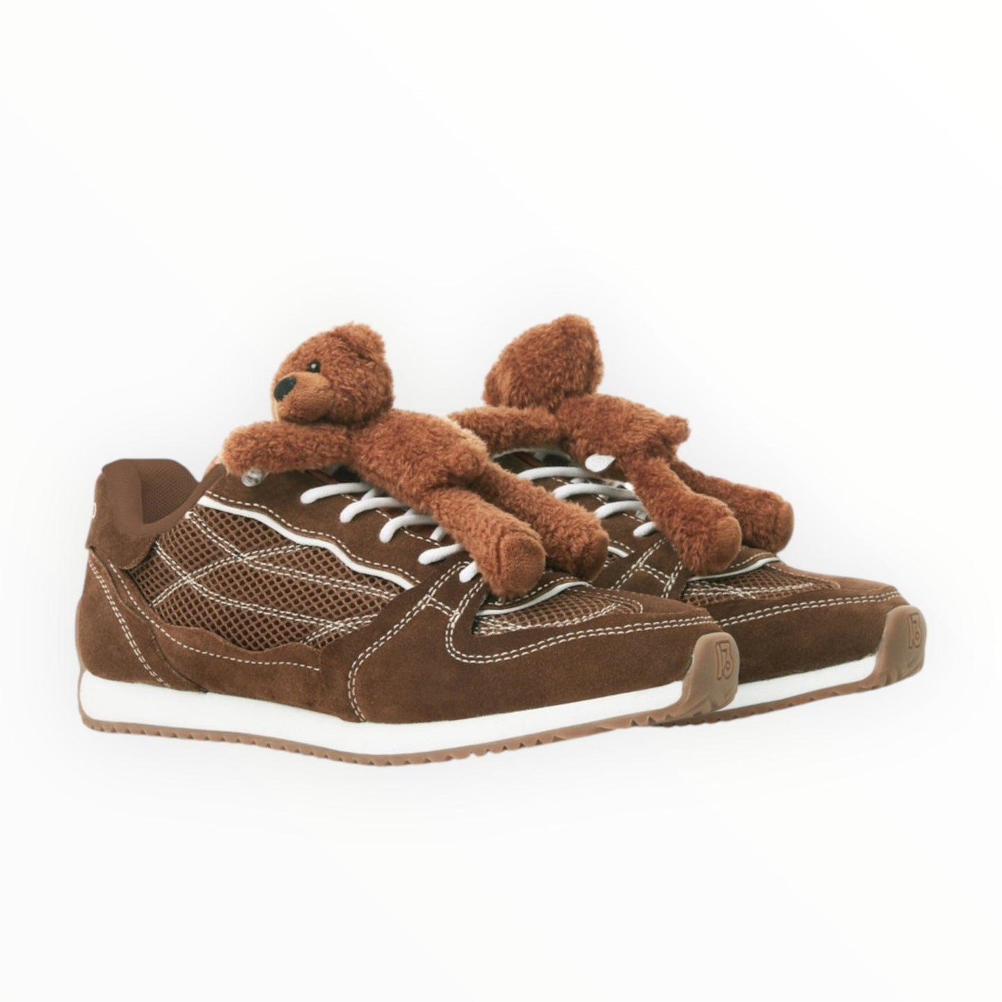 13DE MARZO Logo Retro Runner Shoes Brown