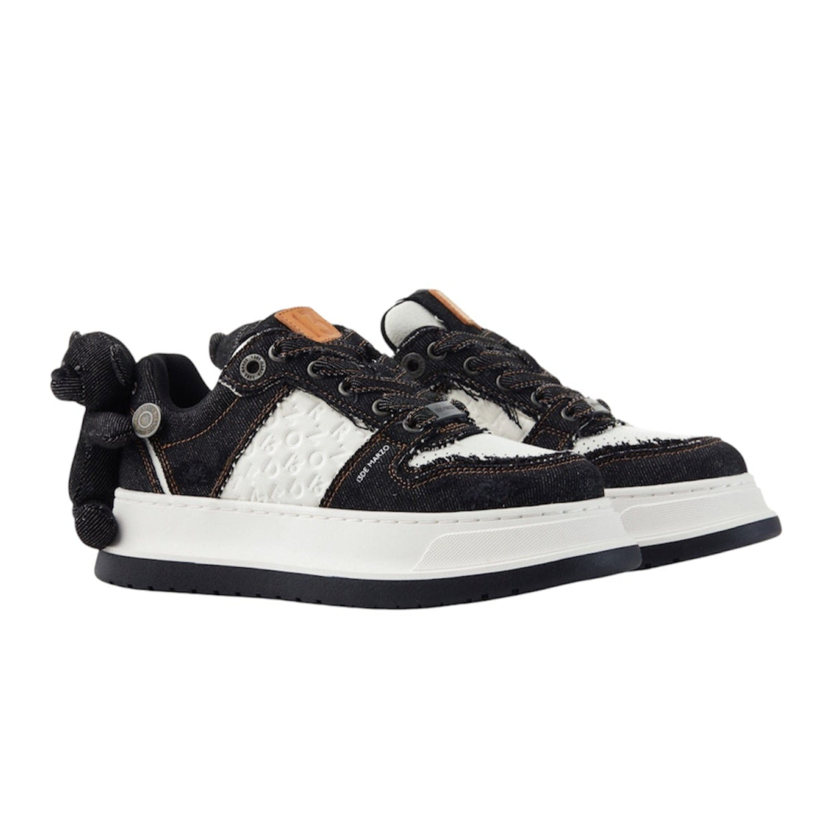 13DE MARZO Bear Denim Sneakers Black