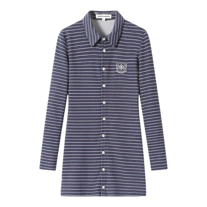 Andrea Martin Casual Preppy Striped Knit Dress