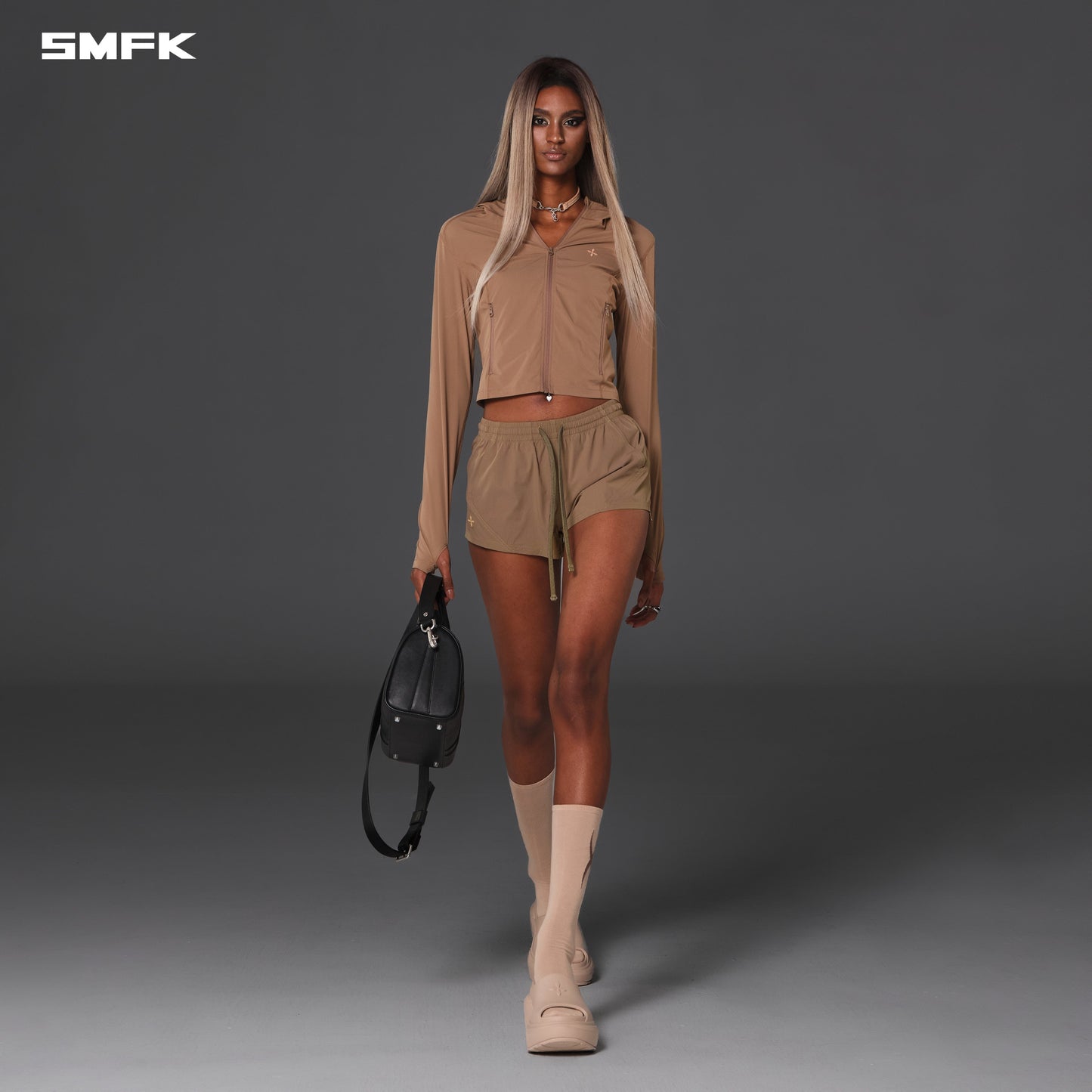 SMFK Focus Od Slim Hoodie E-Nylon Wild Brown