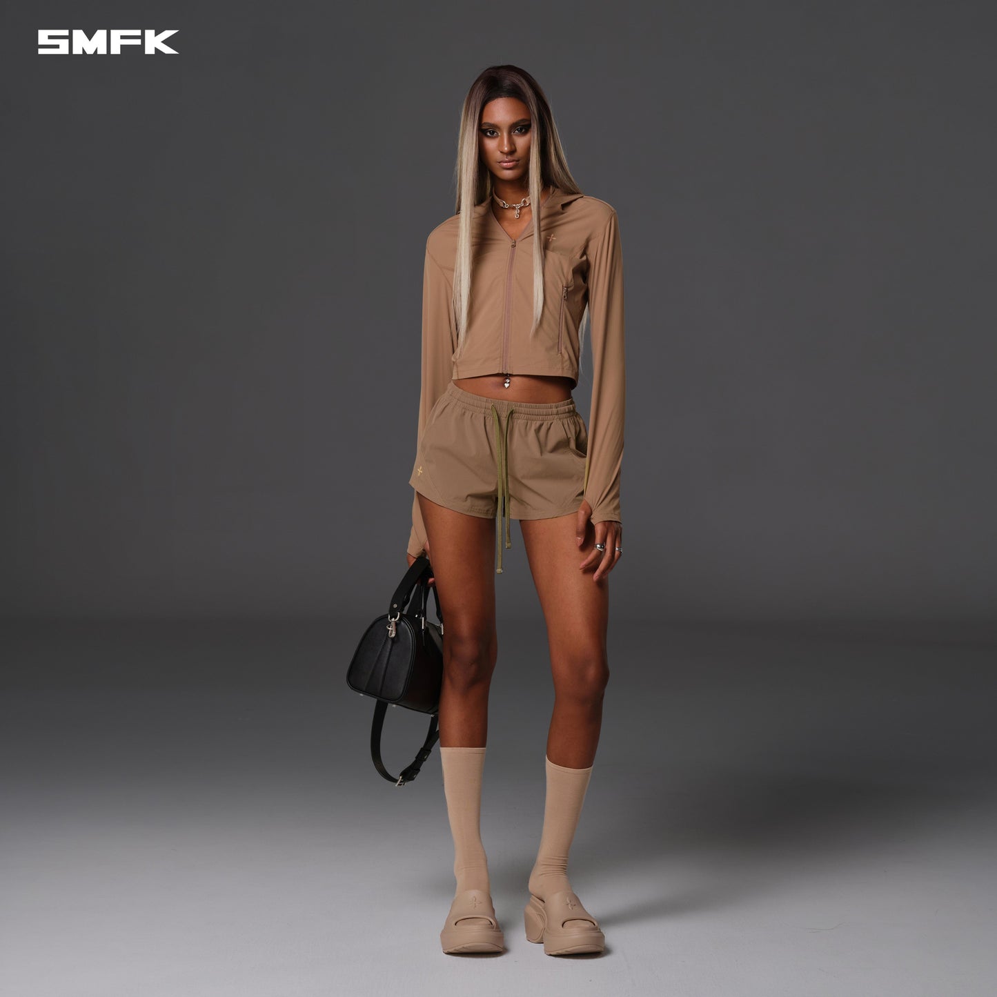 SMFK Focus Od Slim Hoodie E-Nylon Wild Brown
