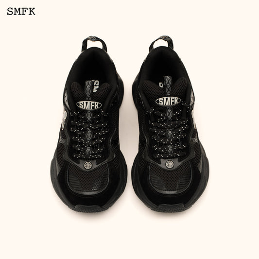 SMFK Compass Wave Retro Jogging Shoes In Black