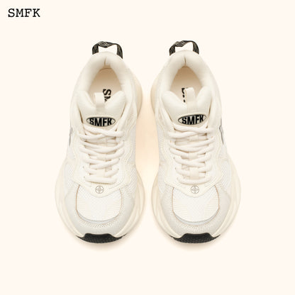 SMFK Compass Wave Retro Jogging Shoes In White