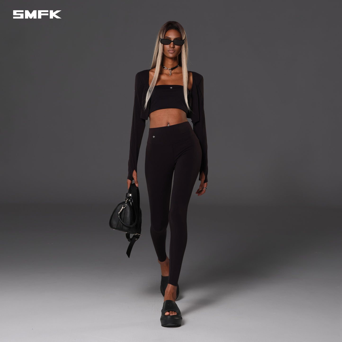 SMFK Focus Gym Taper Pants Lycra Nylon Wild Black