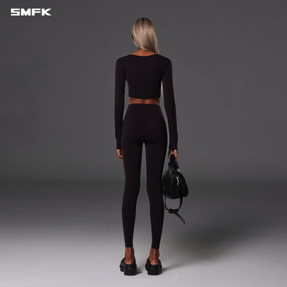 SMFK Focus Gym Taper Pants Lycra Nylon Wild Black
