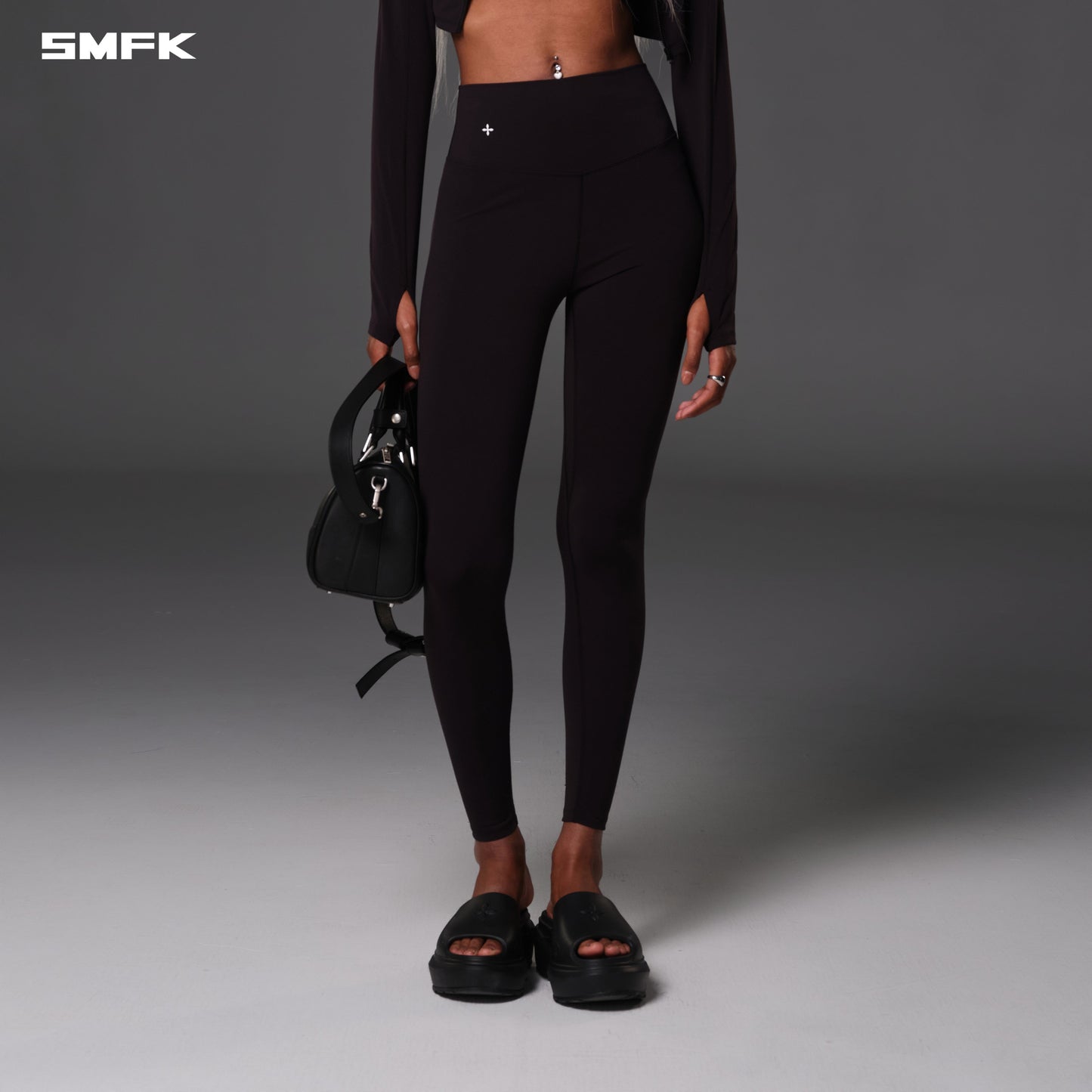 SMFK Focus Gym Taper Pants Lycra Nylon Wild Black